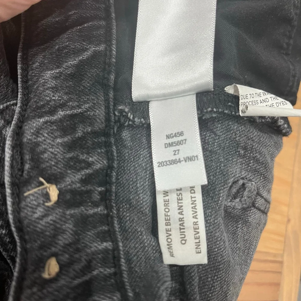 Women's Madewell Mid-Rise Perfect Vintage Straight Jeans Black‎ Size 27 0008 B1